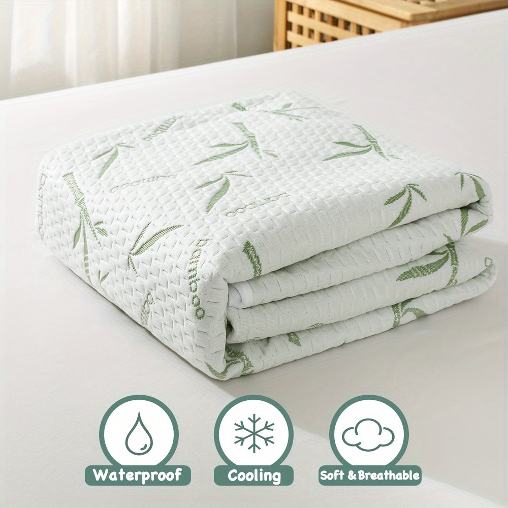 1pc 100% Bamboo Fiber Waterproof Mattress Protector