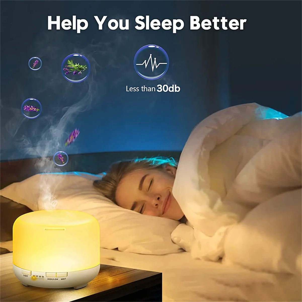 500ml With Colorful Night Lights USB Humidifier Mini-Size