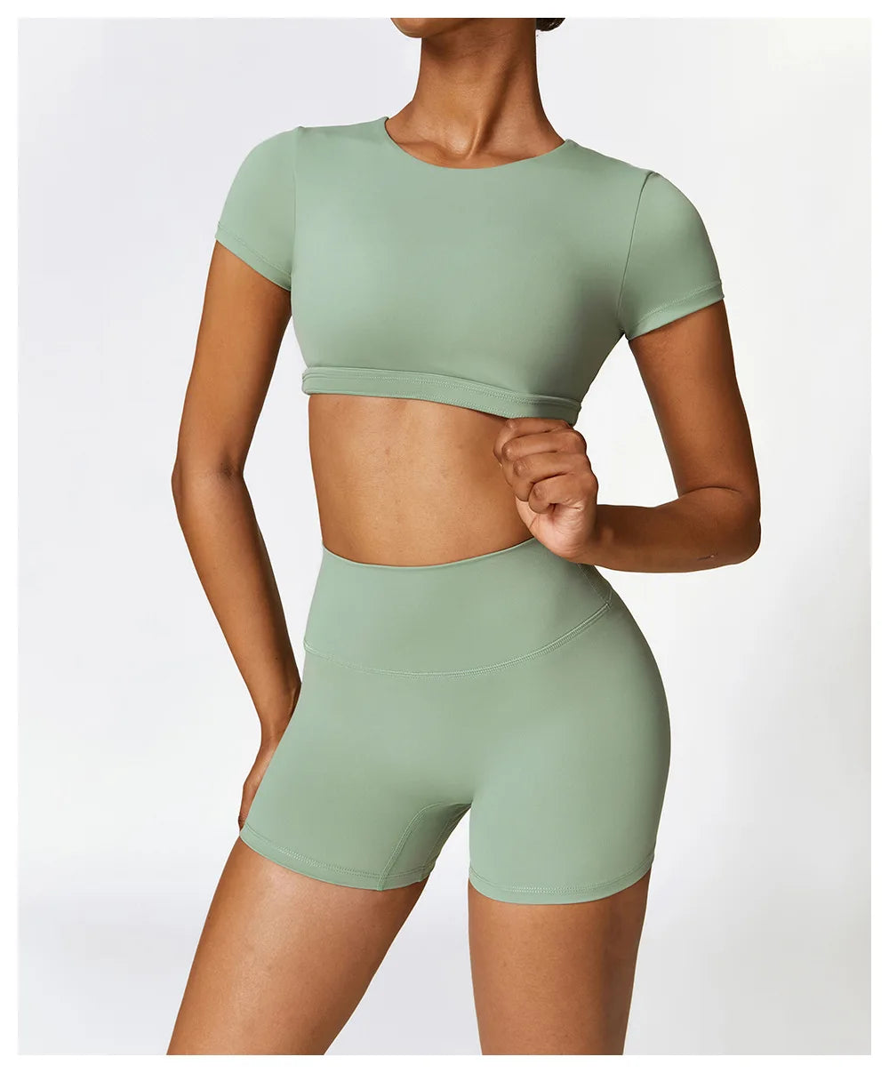 Skintight Sports Short Shirts Women