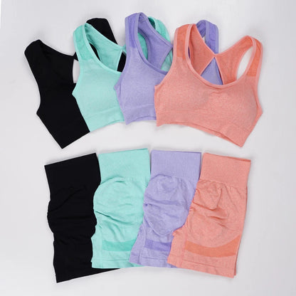 2pcs Yoga Sets Womens Outfits Peach