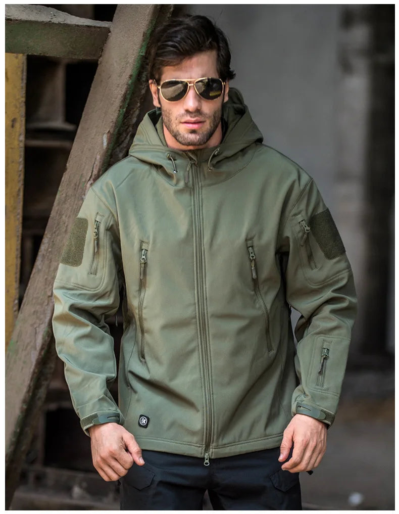 Military Shark Skin Soft Shell Jackets Men Tactical Windproof Waterproof jacket men Army Combat Jackets