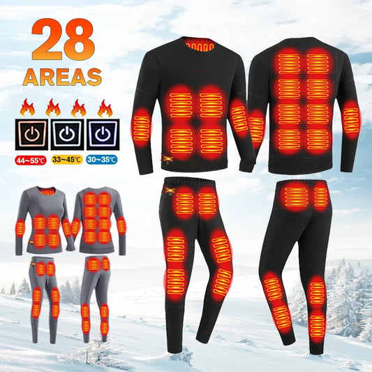 Winter Thermal Underwear Women Men Heating Jacket